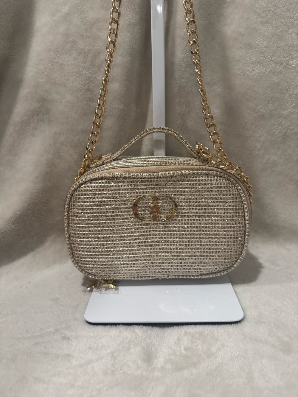 Dior Beauty GWP Gold Woven Mini Crossbody with Chain